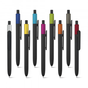 KIWU Metallic. Długopis wykonany z ABS, błyszczące wykończnie i lakierowany wierzch z metalicznym wykończeniem