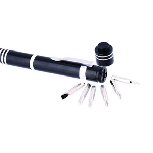Screw driver with 6 bits and led light