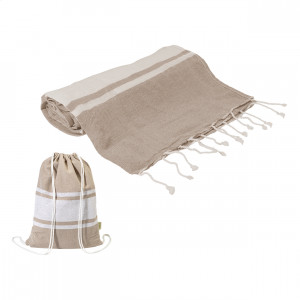 Tortuga - ręcznik plażowy z recyklingowanej bawełny i torba ze ściągaczem