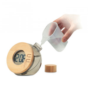 DROPPY LUX - Bambusowy wodny zegar LCD