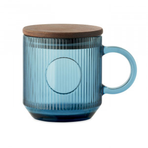 VITRIO MUG - Kubek szklany prążkowany 300ml