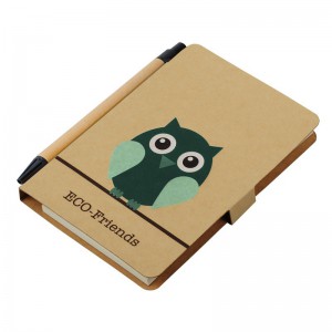 Notes 80x140/50k gładki Owl z długopisem