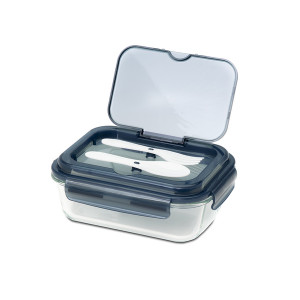 Szklany lunch box ze sztućcami 1000 ml Lagos