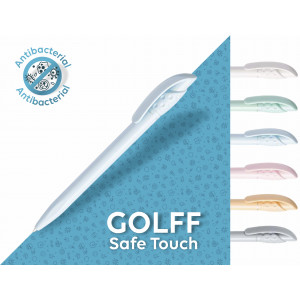 Golff SafeTouch długopis plastikowy, antybakteryjny,